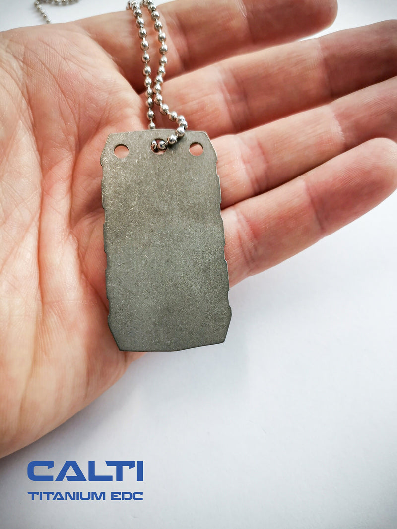 Load image into Gallery viewer, Personalized Titanium Badge, Hypoallergenic, Strong, Lightweight, and Customizable tag for pet, military, medical alert
