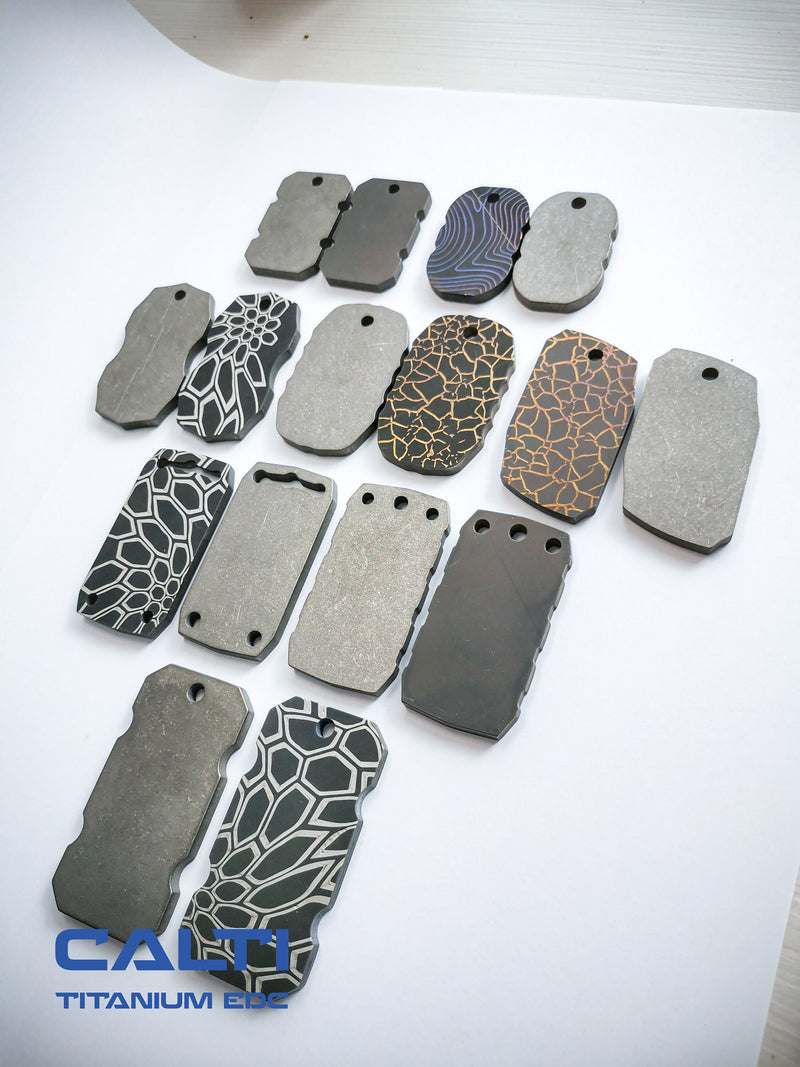 Load image into Gallery viewer, Personalized Titanium Badge, Hypoallergenic, Strong, Lightweight, and Customizable tag for pet, military, medical alert
