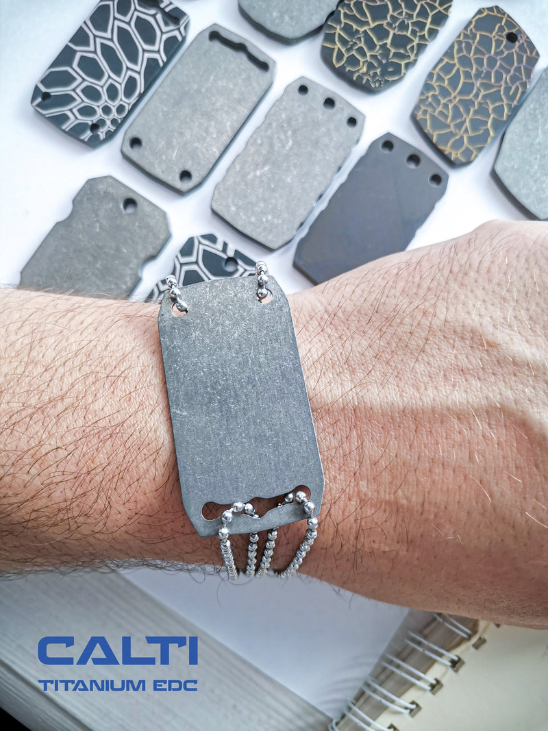 Load image into Gallery viewer, Personalized Titanium Badge, Hypoallergenic, Strong, Lightweight, and Customizable tag for pet, military, medical alert
