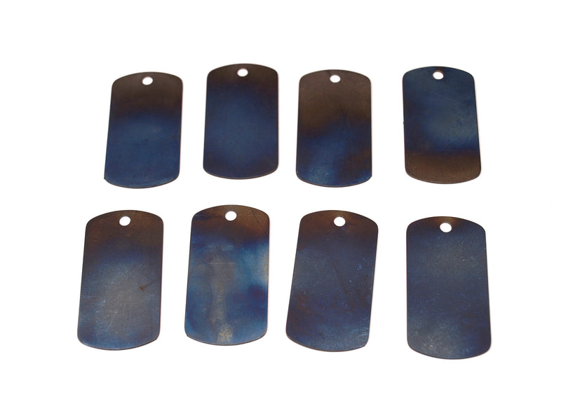 Load image into Gallery viewer, Set of 10 Titanium tag, Military badge, military, Hypoalergic, Dog tag, pet tag, titanium edc, medical tag, medical alert tag, engraved tag
