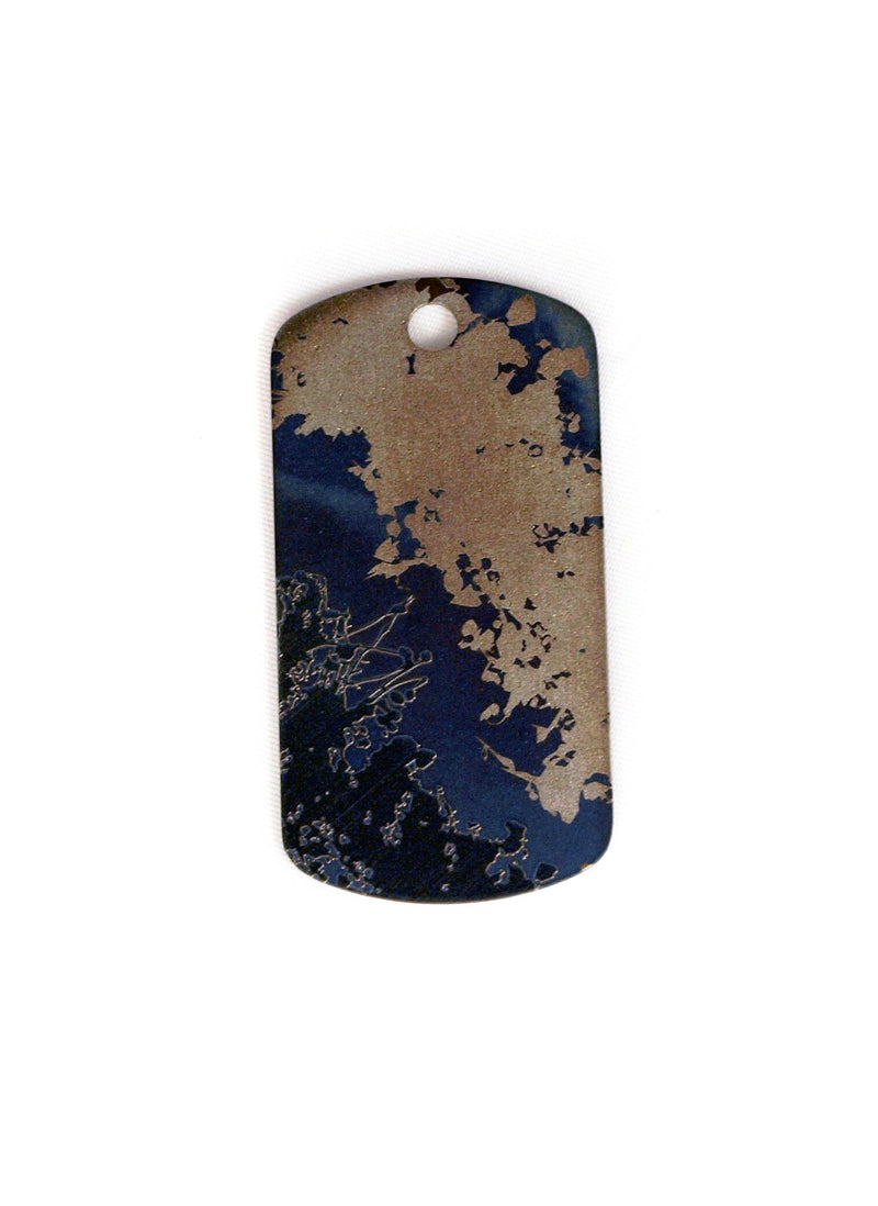 Load image into Gallery viewer, Splash Titanium tag, Military badge, military Tag, Hypoalergic, pet tag, titanium edc, medical tag, medical alert tag, engraved tag
