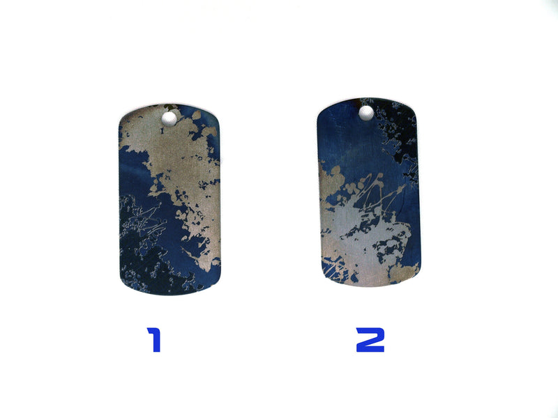Load image into Gallery viewer, Splash Titanium tag, Military badge, military Tag, Hypoalergic, pet tag, titanium edc, medical tag, medical alert tag, engraved tag
