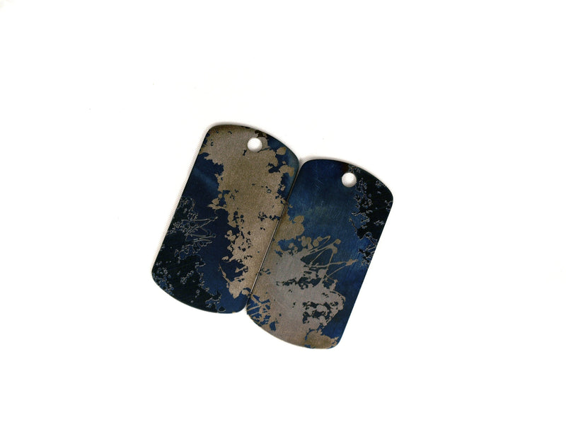 Load image into Gallery viewer, Splash Titanium tag, Military badge, military Tag, Hypoalergic, pet tag, titanium edc, medical tag, medical alert tag, engraved tag
