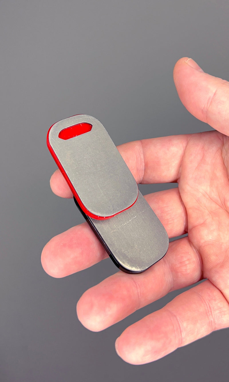 Load image into Gallery viewer, Titanium Haptic Magnetic Fidget Slider from CALTI, EDC Anxiety Tool for Stress Relief, Sensory Stimulator ADHD, Easy Sliding Closed Magnets
