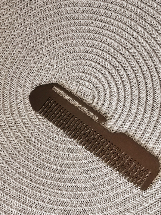 Titanium Comb from Calti with clip, edc tool, tactical tool, edc, every day carry, hair comd, titanium edc, tactical edc, punisher custom